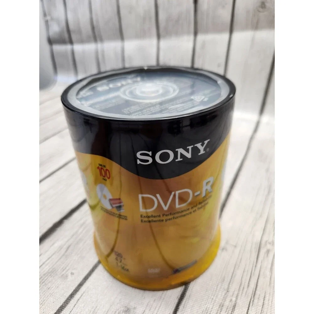 SONY DVD-R 100 Pack 120 Minutes 4.7 GB Blank Media Disc Sealed New
